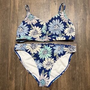Abercrombie Kids Swimwear Blue White Bikini Bathing Suit Pool Adjustable 13/14